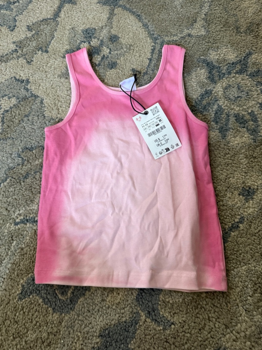 Zara Pink Ombre Girls Tank Top